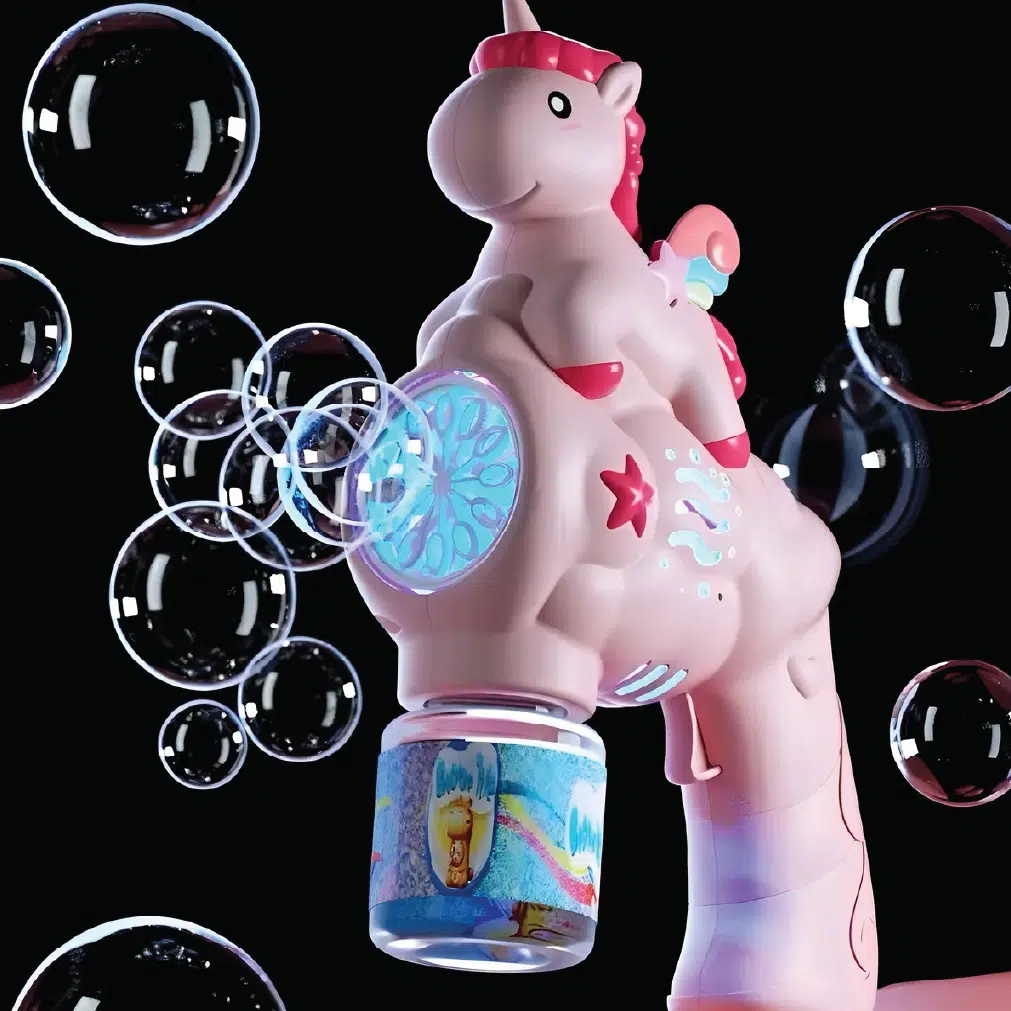Unicorn Bubble Gun Machine for Kids – Automatic Light & Music Bubble Toy