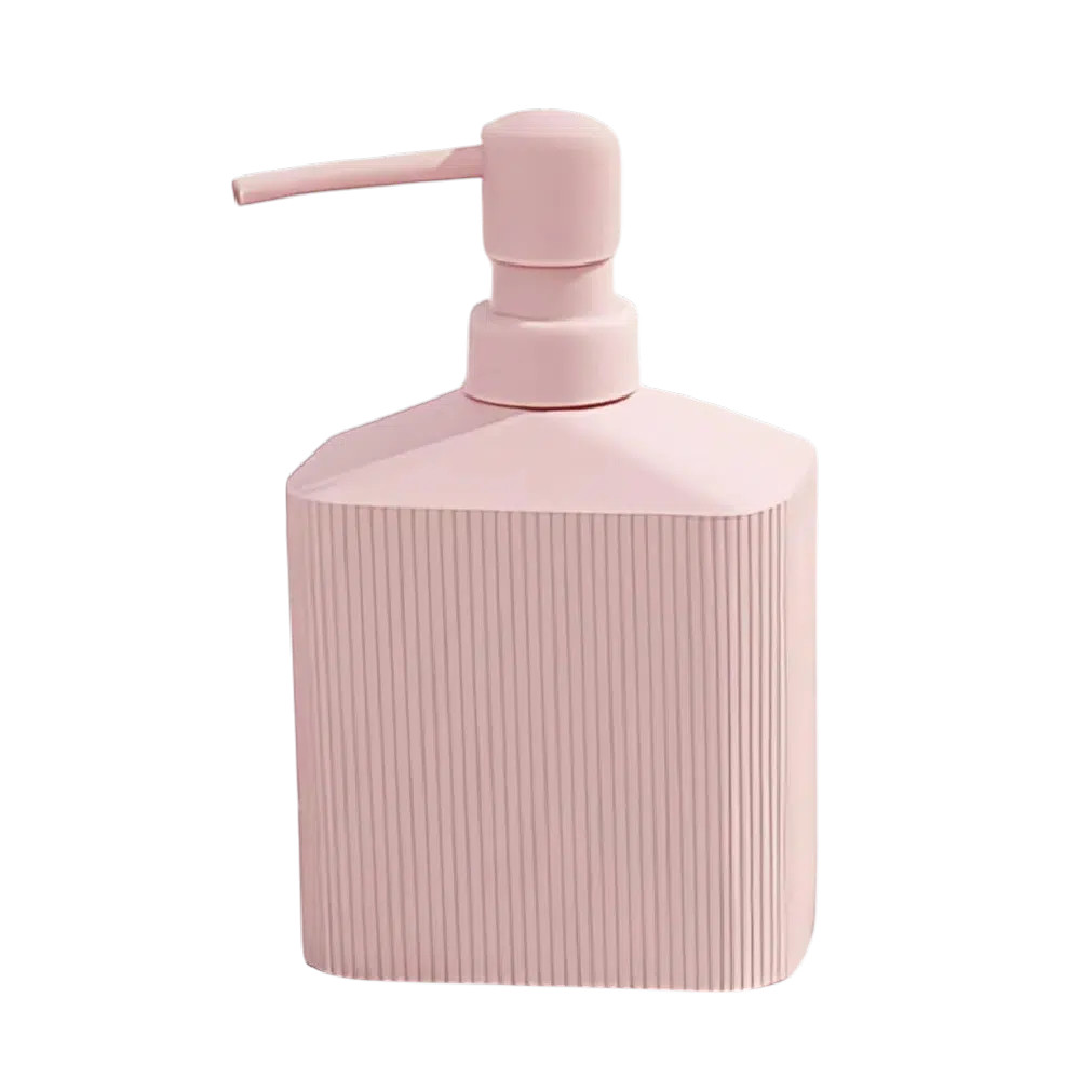 Ribbed Design Liquid Soap Dispenser – Pink & Black |